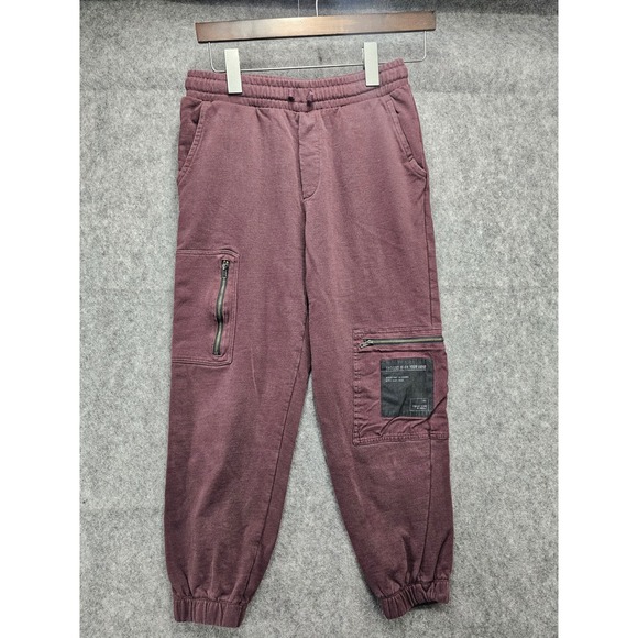 Zara Other - Zara Kids Cargo Joggers Sweatpants With Zipper Pockets Casual Burgundy Sz 13-14